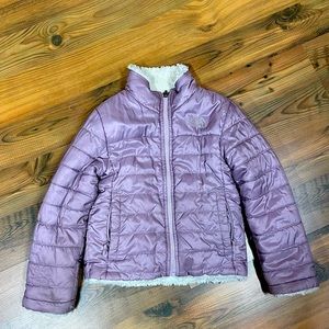 Purple North Face Reversible Mossbud Swirl Jacket